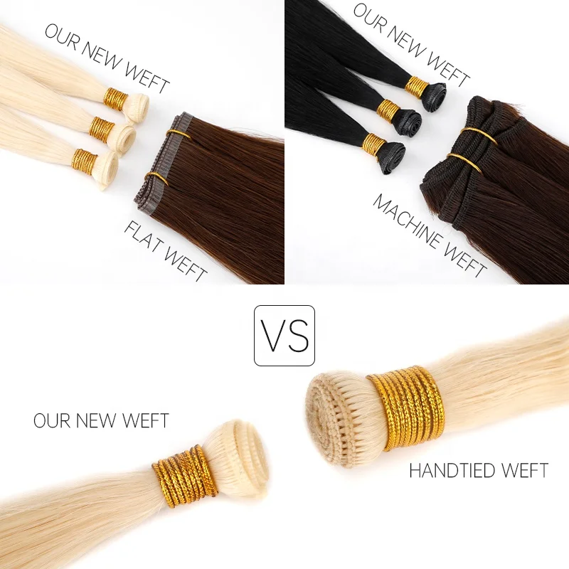 LeShine 2021 New Design Thin Weft Thin Soft Light Cuticle Intact Genius Hair Weft