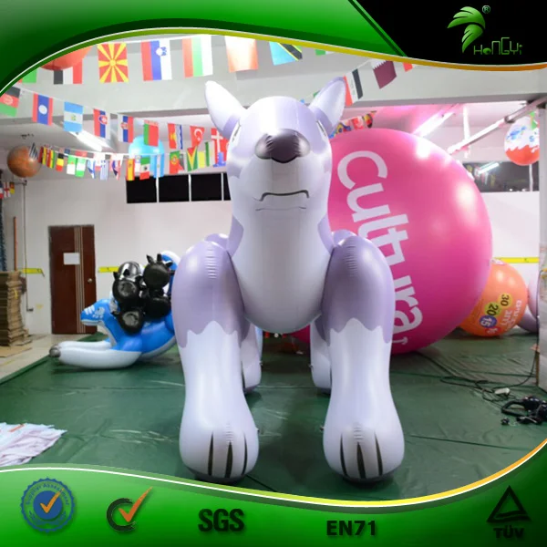 Hongyi New Toy Inflatable Wolf Dog, PVC Inflatable Wolf, 4.5m Long Inflatable Ride on Animal