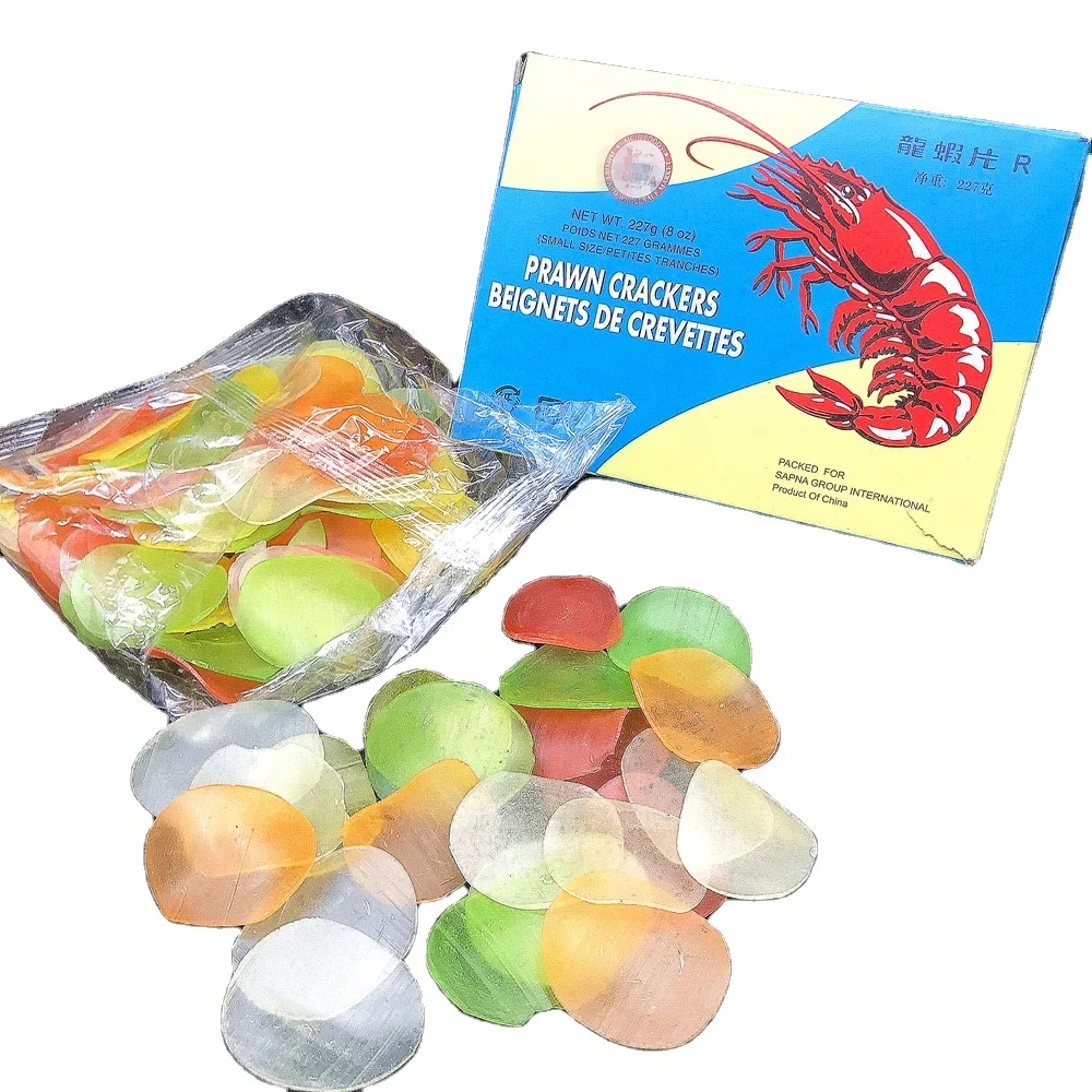 Сушеные морепродукты, цветные крекеры для жареных морепродуктов, закуски, морепродукты, чипсы креветки для халяльного африканского мусульманского рынка