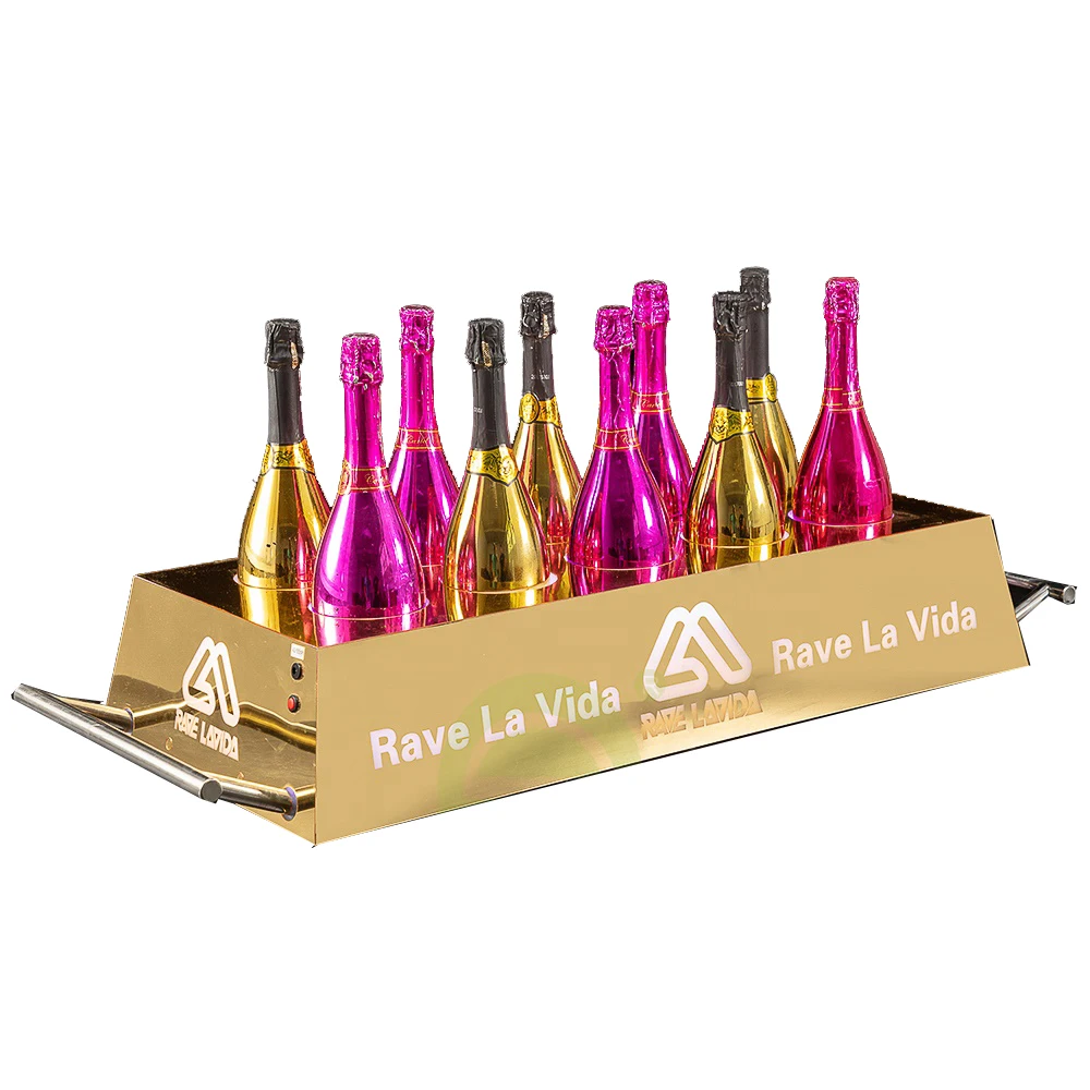 nightclub Premium bespoke alcohol whiskey rum 10 bottles presenter champagne chariot glorifiers for wine tequila vodka