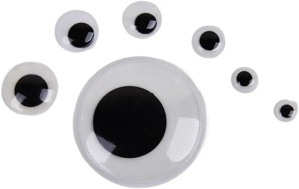 2Pcs White 120mm Giant Googly Eyes Self Adhesive Big Wiggle Eyes for Party Decorations Refrigerator Door Lawns Car DIY Craft