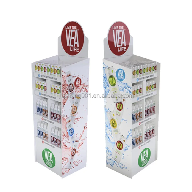 Top Custom Cosmetic Store Retail Skin Care Products Advertising Display Racks Fashion Corrugated Cardboard Floor Stand Display