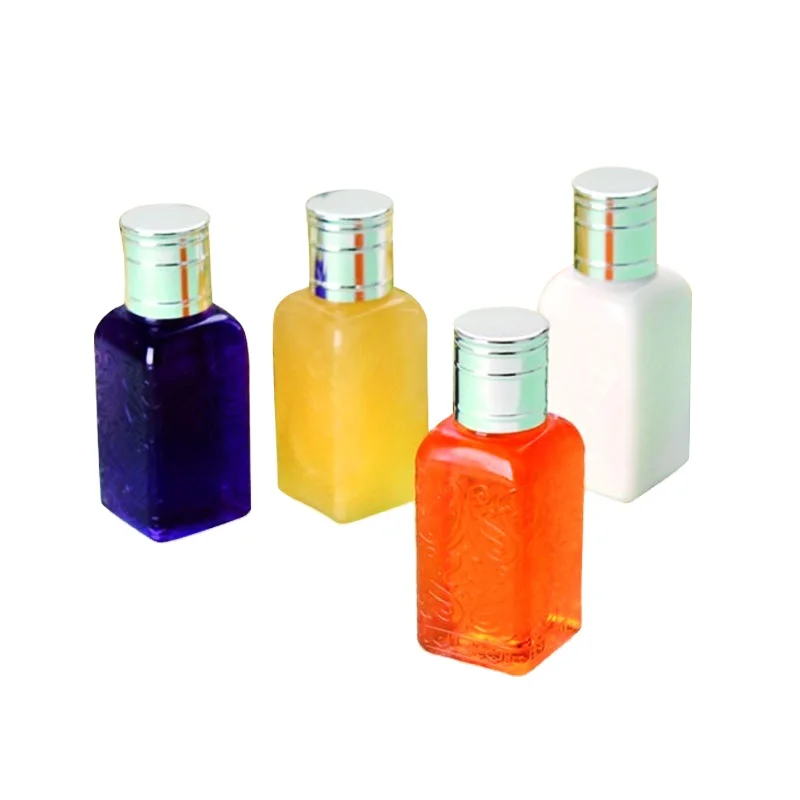 Empty plastic disposable hotel shampoo bottle small body lotion bottle