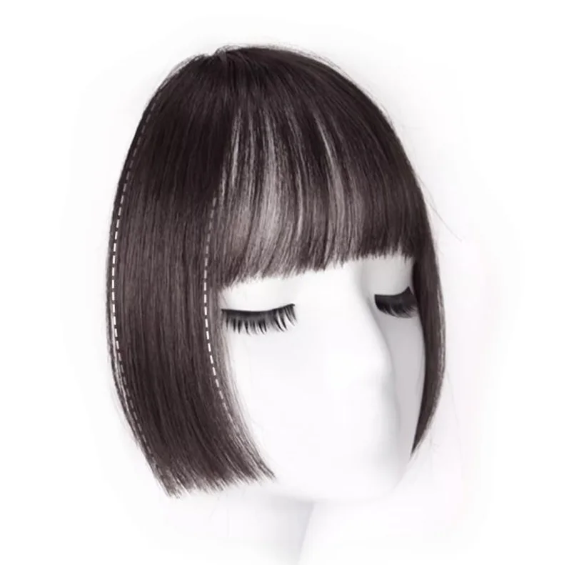 Popular Front Bang Natural Hair Ultra-thin Air Bangs 100% Human Hair Hime Cut Fringes Clip In Topper