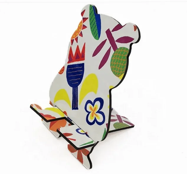 Lancoda 7 Types Personalized Sublimation MDF Wood Cell Phone Holder Photo Stand