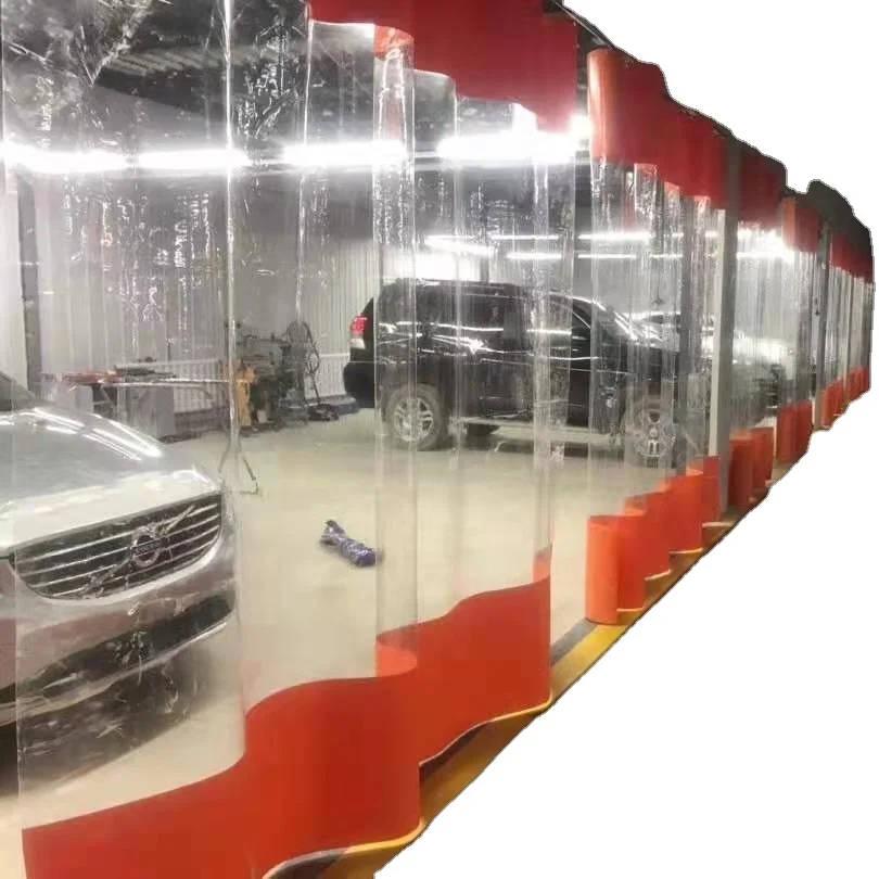 Red Blue Yellow Black White PVC film and Middle stitching transparent film PVC Curtain