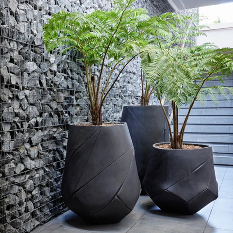 H102 Luxury fiberglass flower pot,china factory sales large flower pot,FRP plant pots flower