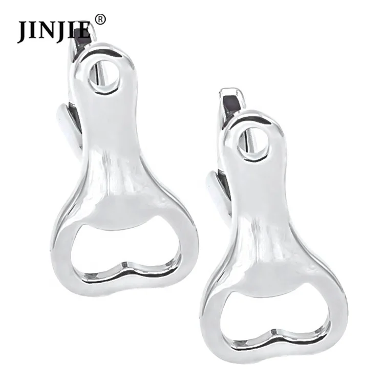 Ready to ship  fashion funny  beer opener style French button cufflinks for men shirt wholesale