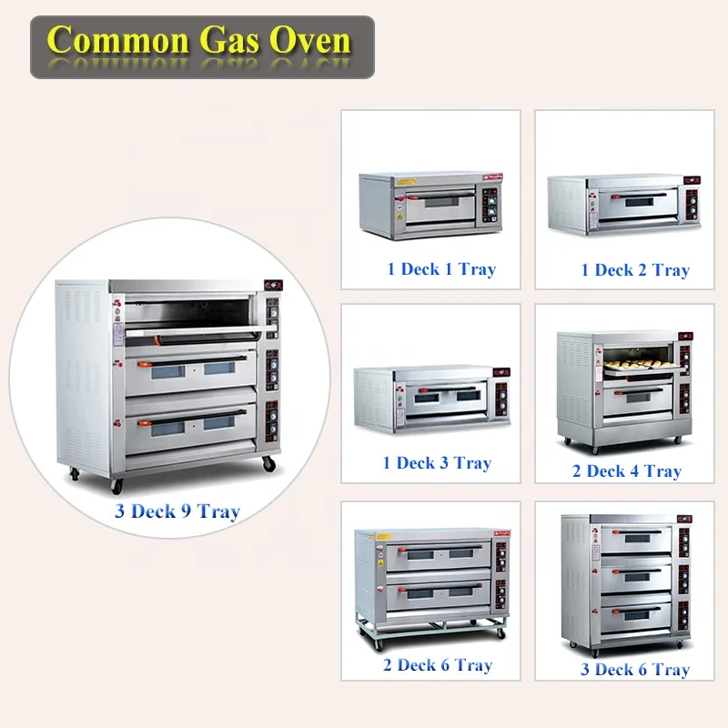 Bakery Machine Double Deck 6 Trays LPG Gas Oven in Baking Equipment
