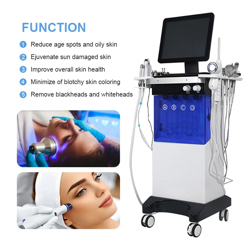 facial radio frequency micro current hydra dermabrasion electrotherapy facial machine diamond microdermabrasion with hydro