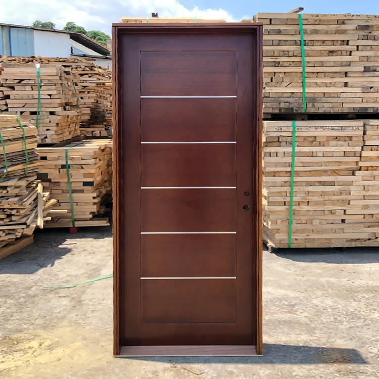 China Factory Prehung Fire Rate Soundproof Modern Design MDF HDF Solid Wooden Interior Door