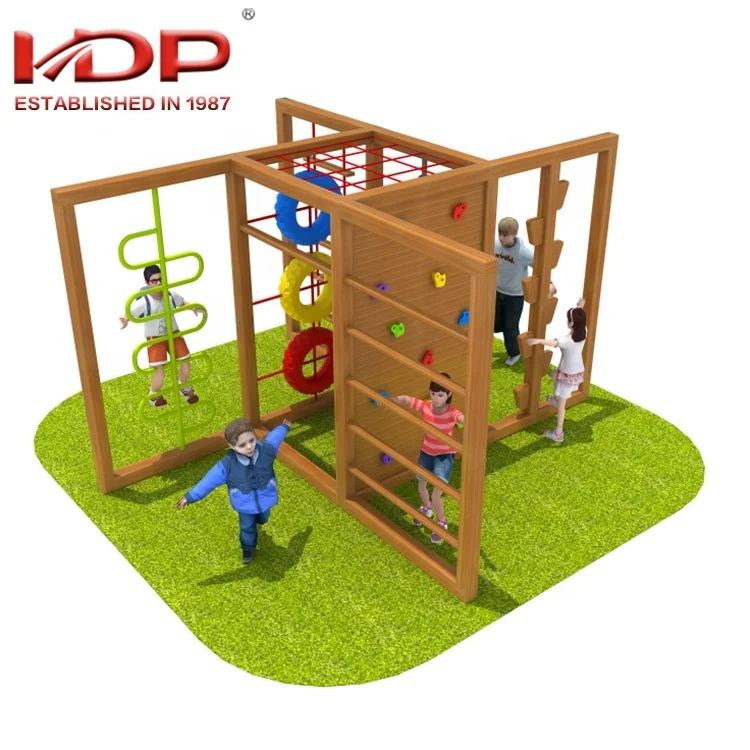 Kids wooden playground children outdoor climbing frames amusement park climbing