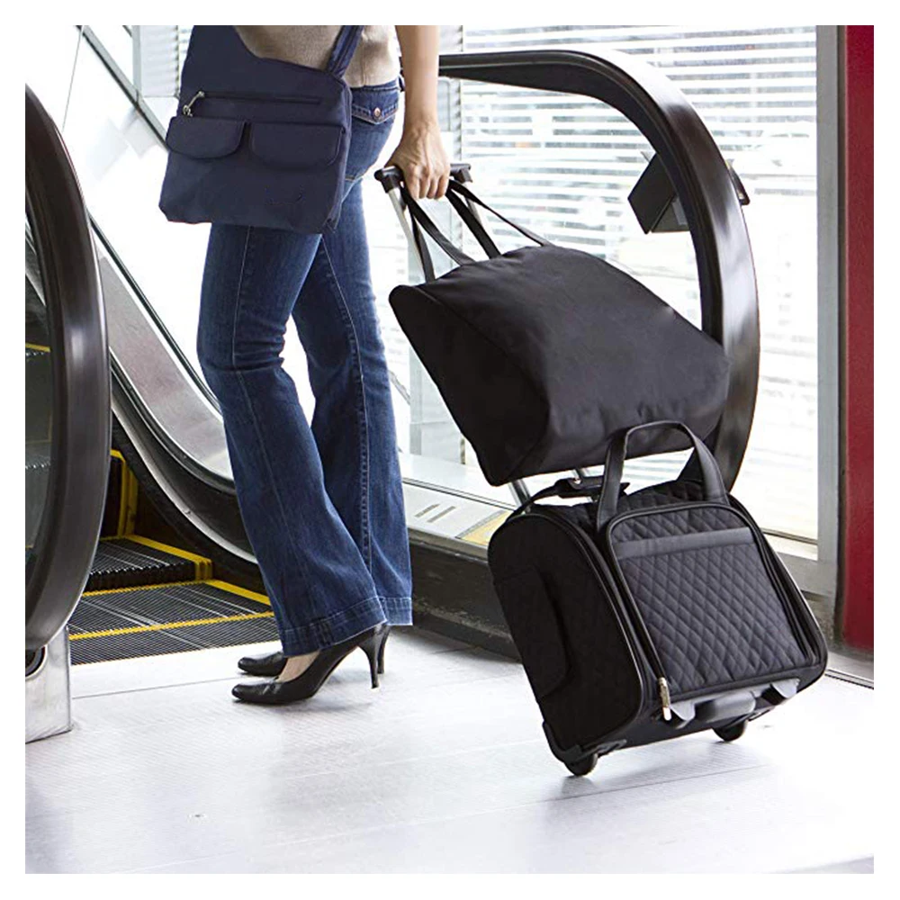 Custom make ODM all size suitcase trolley carry on cabin bag Rolling bag women lady quilted Wheeled Under seat Carry-on luggage