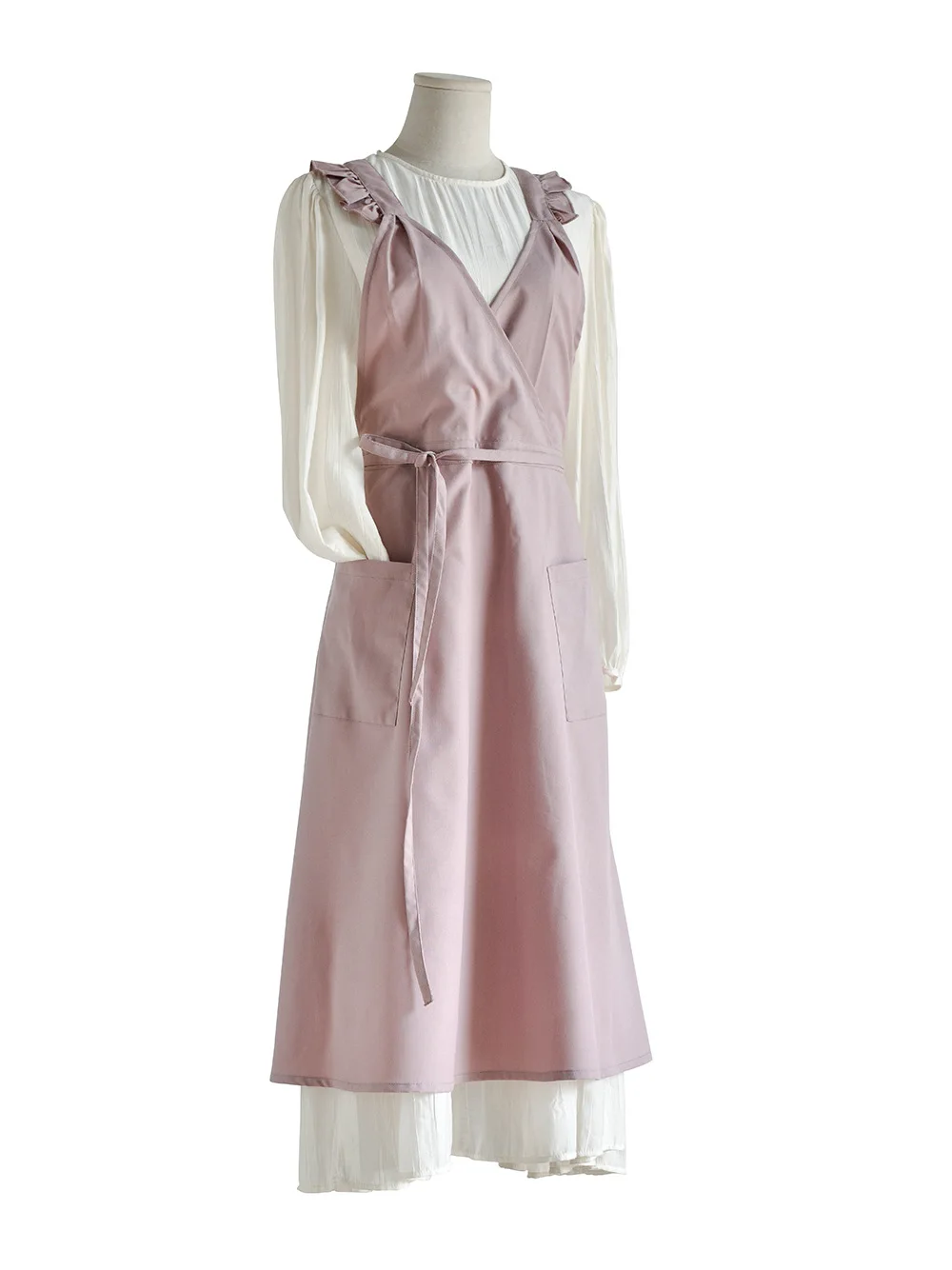 New Arrival Fancy Korean Waterproof Adjustable Cotton Linen Apron for Kitchen Salon Studios