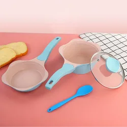 baby auxiliary food pot non stick pot set one frying pan and one soup milk pot