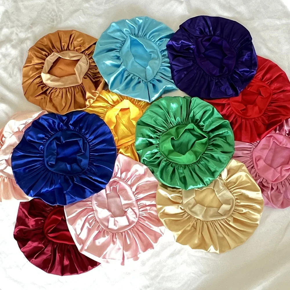 Wholesale Hot Sale for Women Sleeping Caps Smooth and Soft Single Layer Silk en Satin Head Hair Bonnets