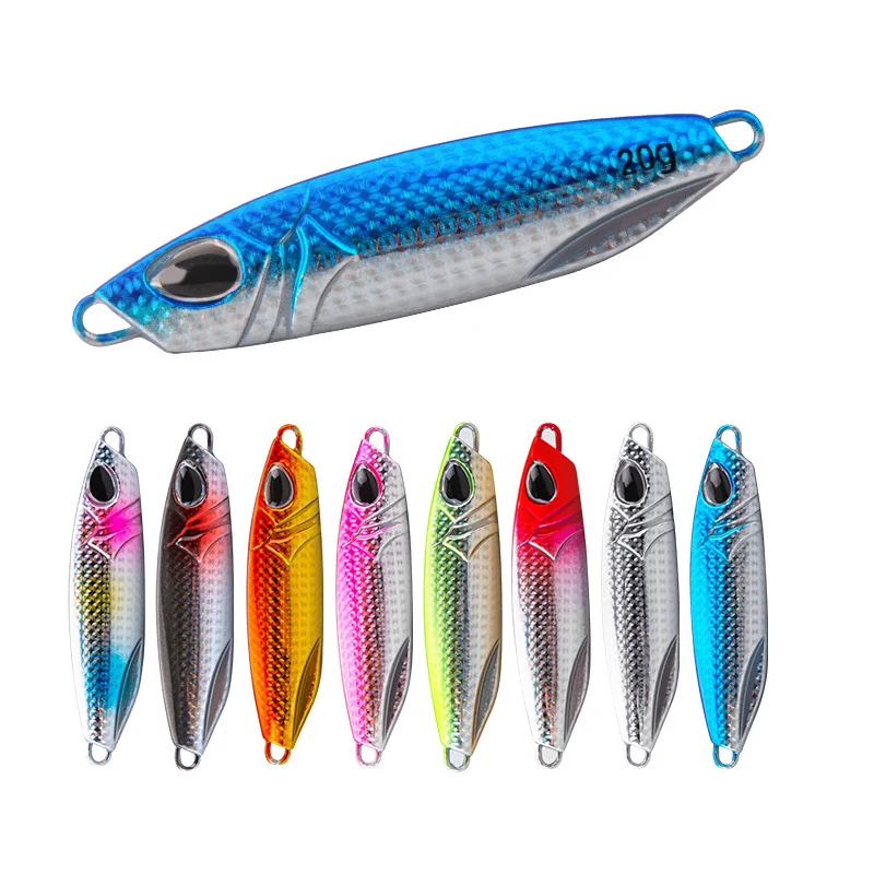WEIHE 8 Colors 10g 15g 20g 25g 30g 40g Lead Fish Artificial Hard Metal Fishing Lure With 3D Eyes