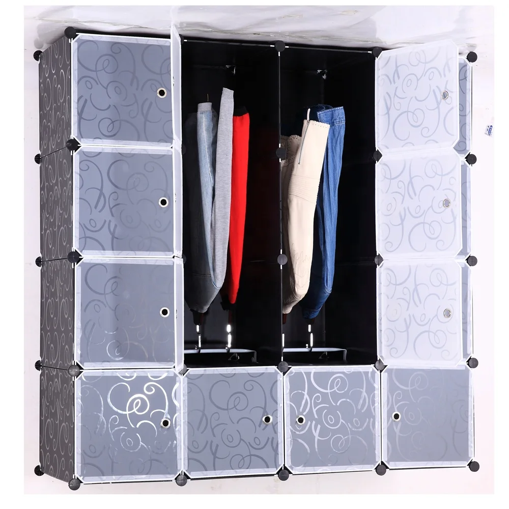 Wardrobe for Hanging Clothes, Combination Armoire, Modular Cabinet for Space Saving