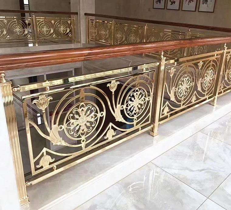 New Hot Selling Modern Stair Railing Stair Handrail Villa Indoor Aluminum Stair Handrail/ Customized Aluminum  Handrail railing