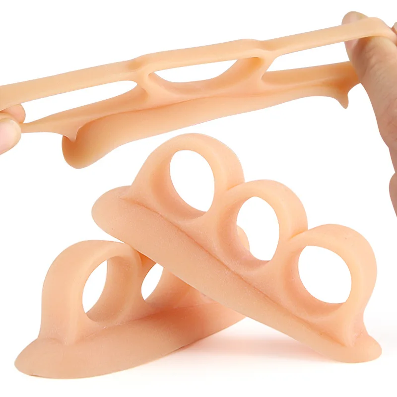 Three-Hole Silicone Gel Toe Separator with Overlapping Hammer Valgus Separation Bending Deformation Wearing for Foot Correction