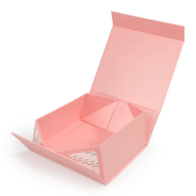 Pink Large Gift Box With Lid Bridesmaid Proposal Hard Collapsible Gift Box With Magnetic Closure Ribbon Gift Box Packaging