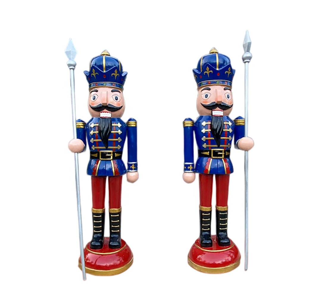 Large Size 8 ft  Fiberglass Outdoor Shopping Mall Christmas Decoration Nutcracker Statue