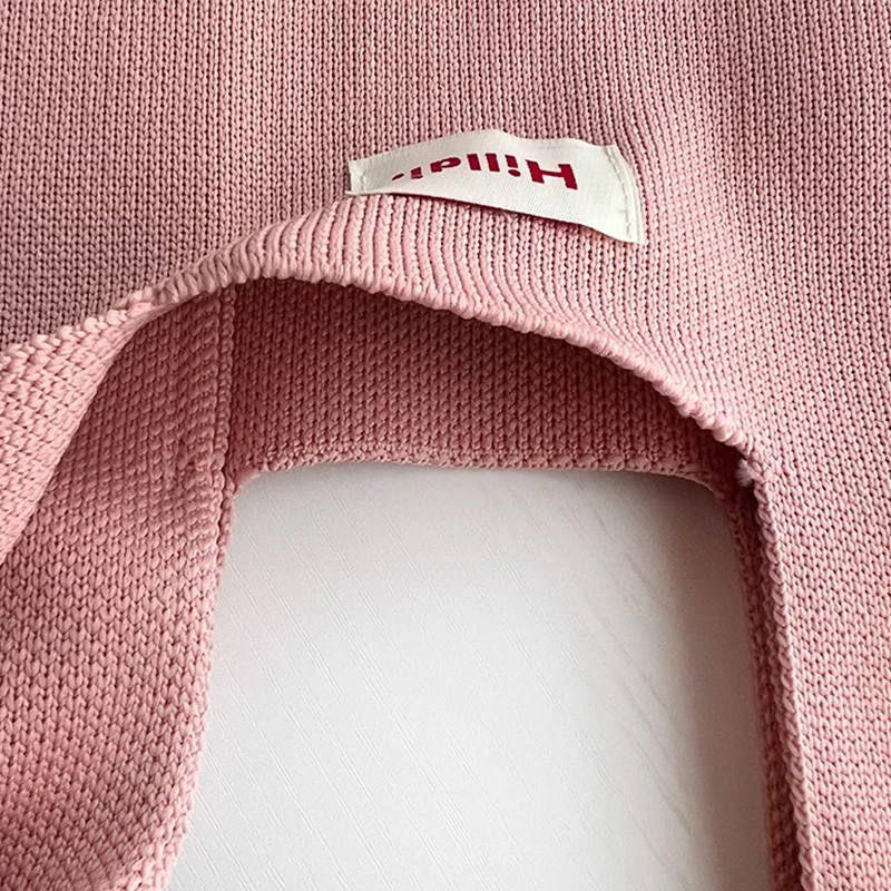 Japan Korea Style New Brand Design Crochet Handbag Fashion Ladies Red Travel Shopping Bag Knitted Tote Bag for Women