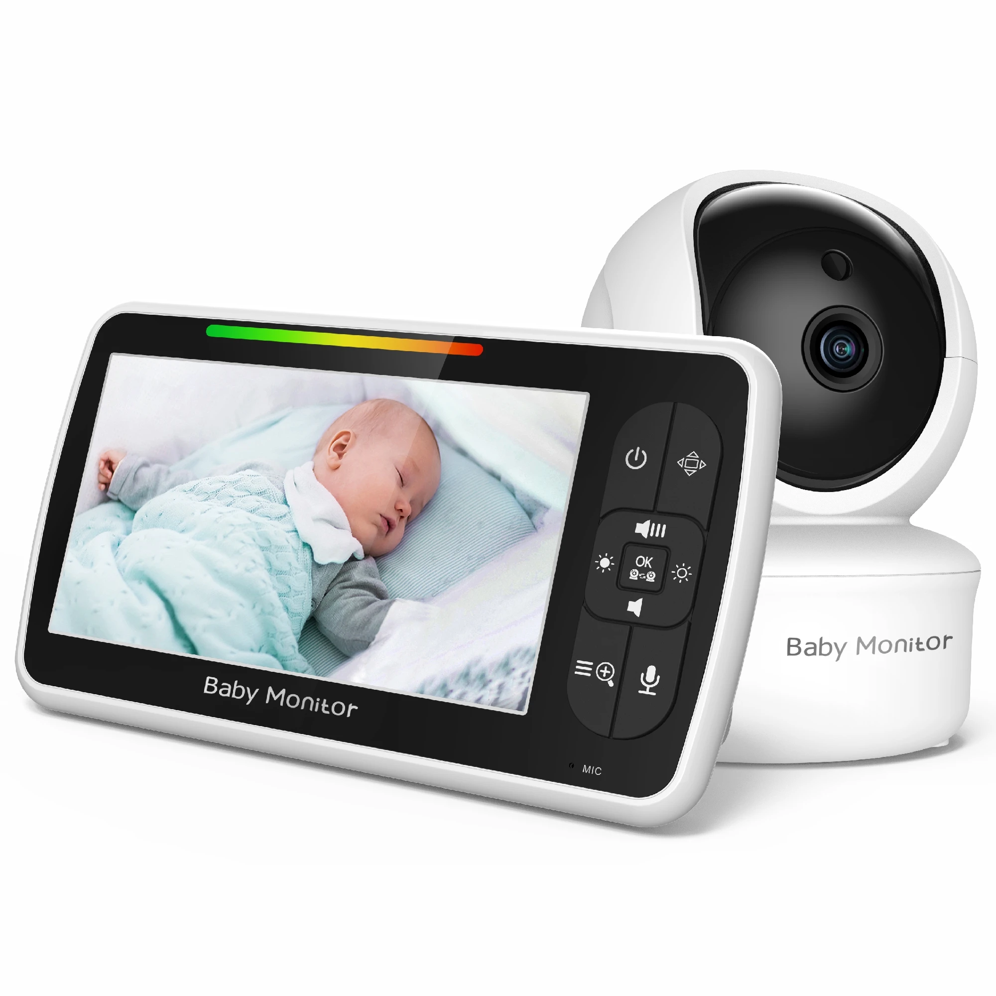 2022  Smart Wireless Wifi 1080P Hd Display Audio Video Intercom Baby Monitor with Digital Screen Camera