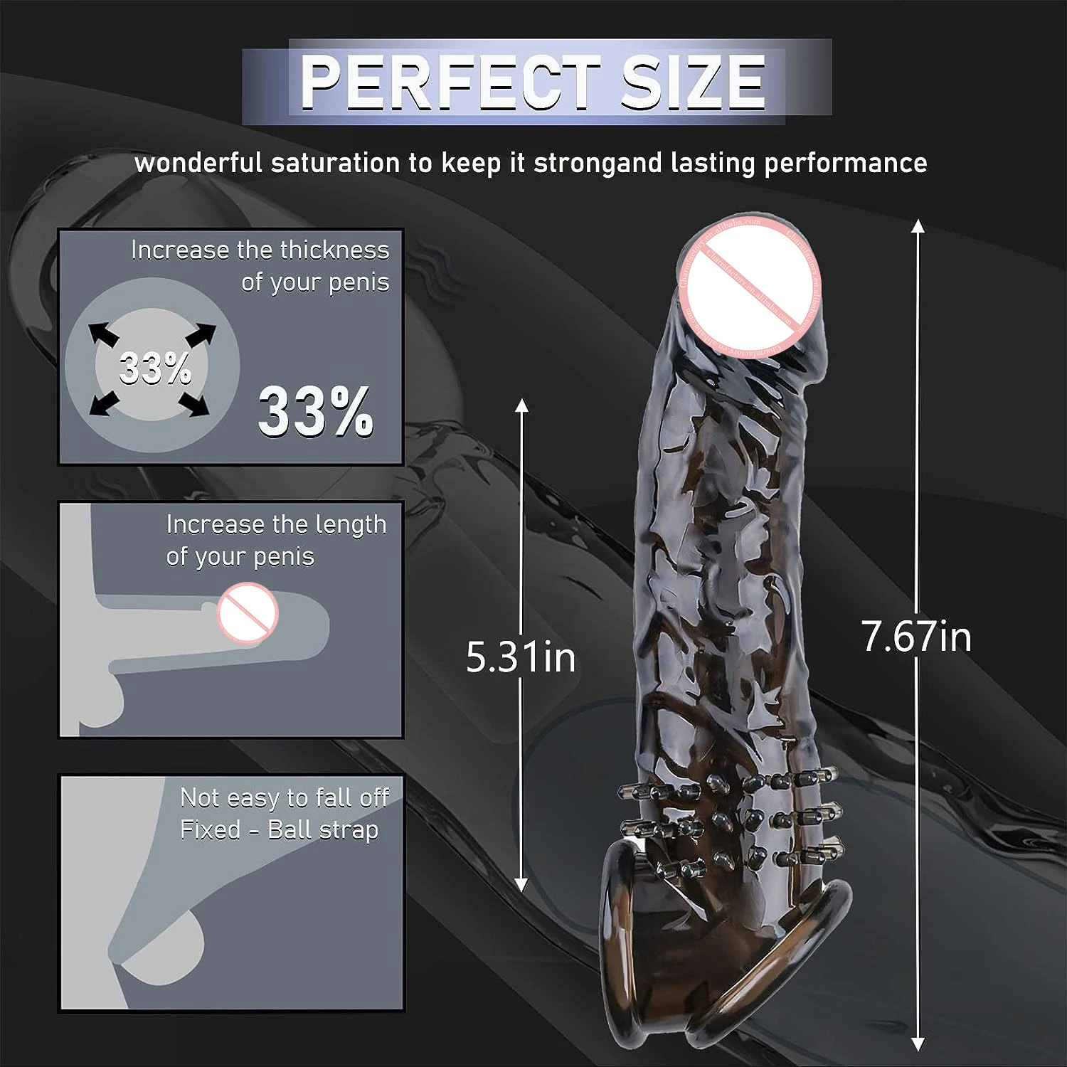 Crystal spiked condom  sex toys for men Enlarge and Thicken Couple Reusable Cock Penis Sleeve Extender Flirting extended condom