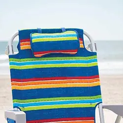Wholesale Portable Folding Aluminum Beach Lounge Chair Stripes Backpack Beach Chair
