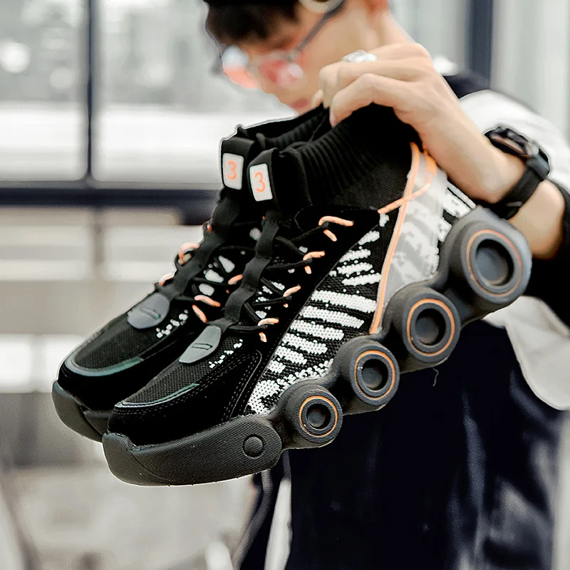 popular increasing height mans chunky heels shoes fashion trend sneaker clunky shoes