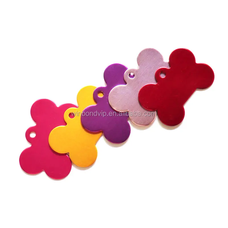 wholesale double sided aluminum metal ID tag cat dog name tag