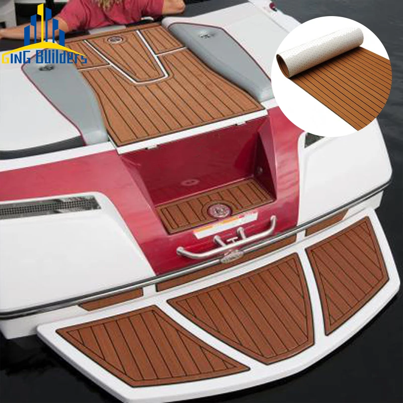 Gingbuilders Sheet Floor Teak Melors Slip Marine Brown Flooring Vinyl Mat Boat Eva Foam Sea Decking Boat Yacht Marine Flooring