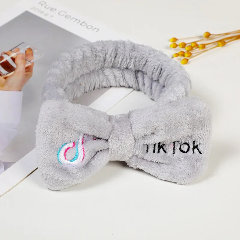 Tiktok Spa головная повязка для женщин, повязка на голову для макияжа лица, мягкая Коралловая флисовая Косметическая повязка на голову с бантом, повязка на голову