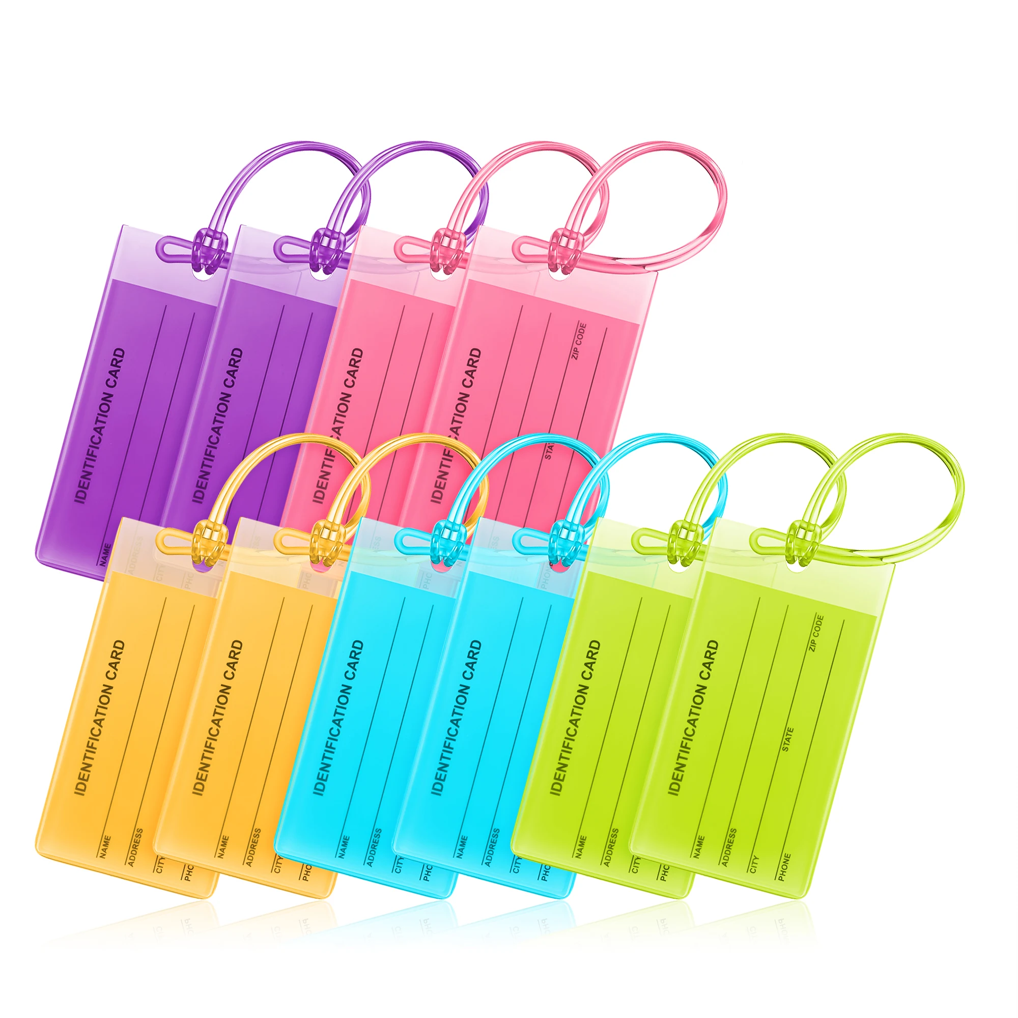Hot Sale Colorful Soft Pvc Luggage Tags Plastic Suitcases Travel Bag Baggage Id Label Luggage Tags