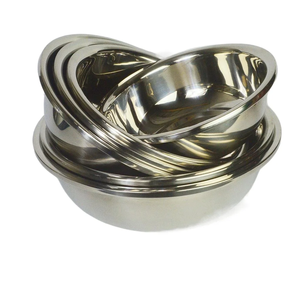 High quality full sizes stainless steel round shape salad bowl coated mixing bowl