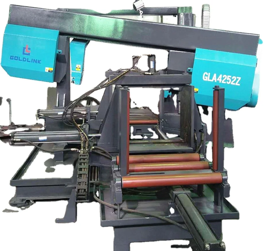 CNC fully automatic miter angle cut metal band saw machine
