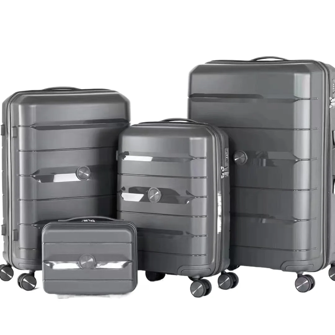 New Pp Luggage Trolley Case Three-piece Suit Four-piece Universal Wheel Wear-resistant Drop-resistant 28 Large Capacity Suitcase