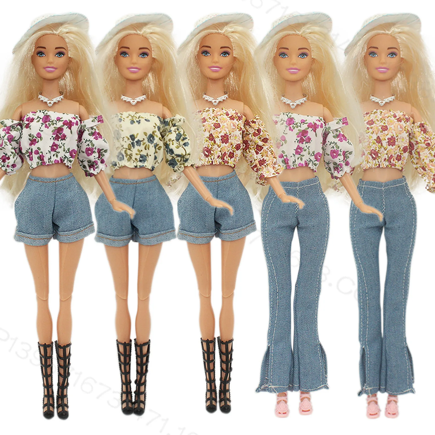 2023 new 6 minute 30 cm doll with various colors and optional bubble sleeve shorts bell bottoms girl doll toy accessories