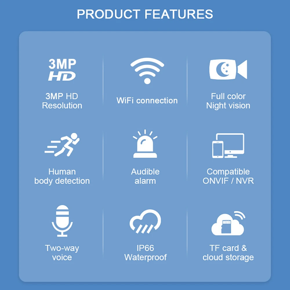 Новая модель 3MP CCTV PTZ наружная водонепроницаемая Wi-Fi беспроводная камера безопасности