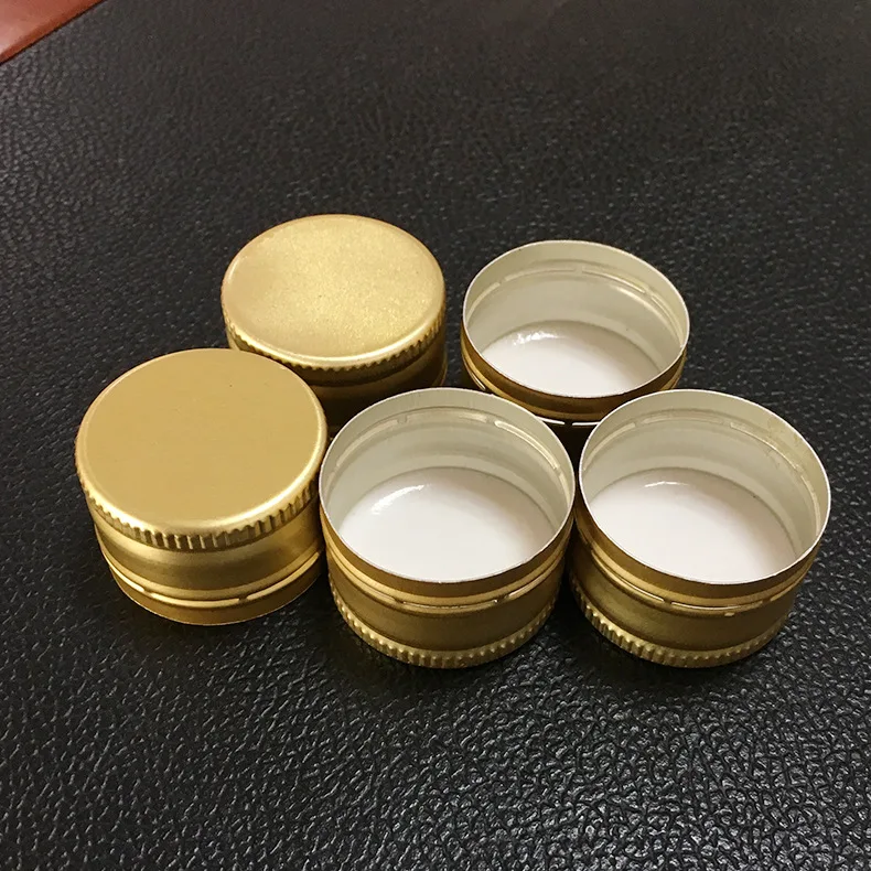 28mm Threaded Aluminum Pilfer-Proof Cap for Glass Juice Wine Water Syrup Bottles
