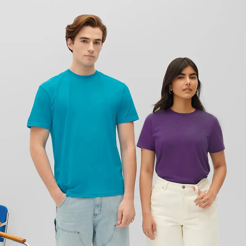 Wholesale Cheap Blank T Shirt Custom Polyester Cotton t-shirt Printing logo for Mens Plain t shirts 180g Blank T-Shirt