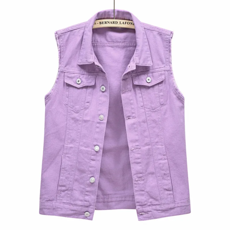 9 colors plain clothing wholesale  2023 denim vest for women Women S-7XL coat Factory customized button outfit jeans jacket
