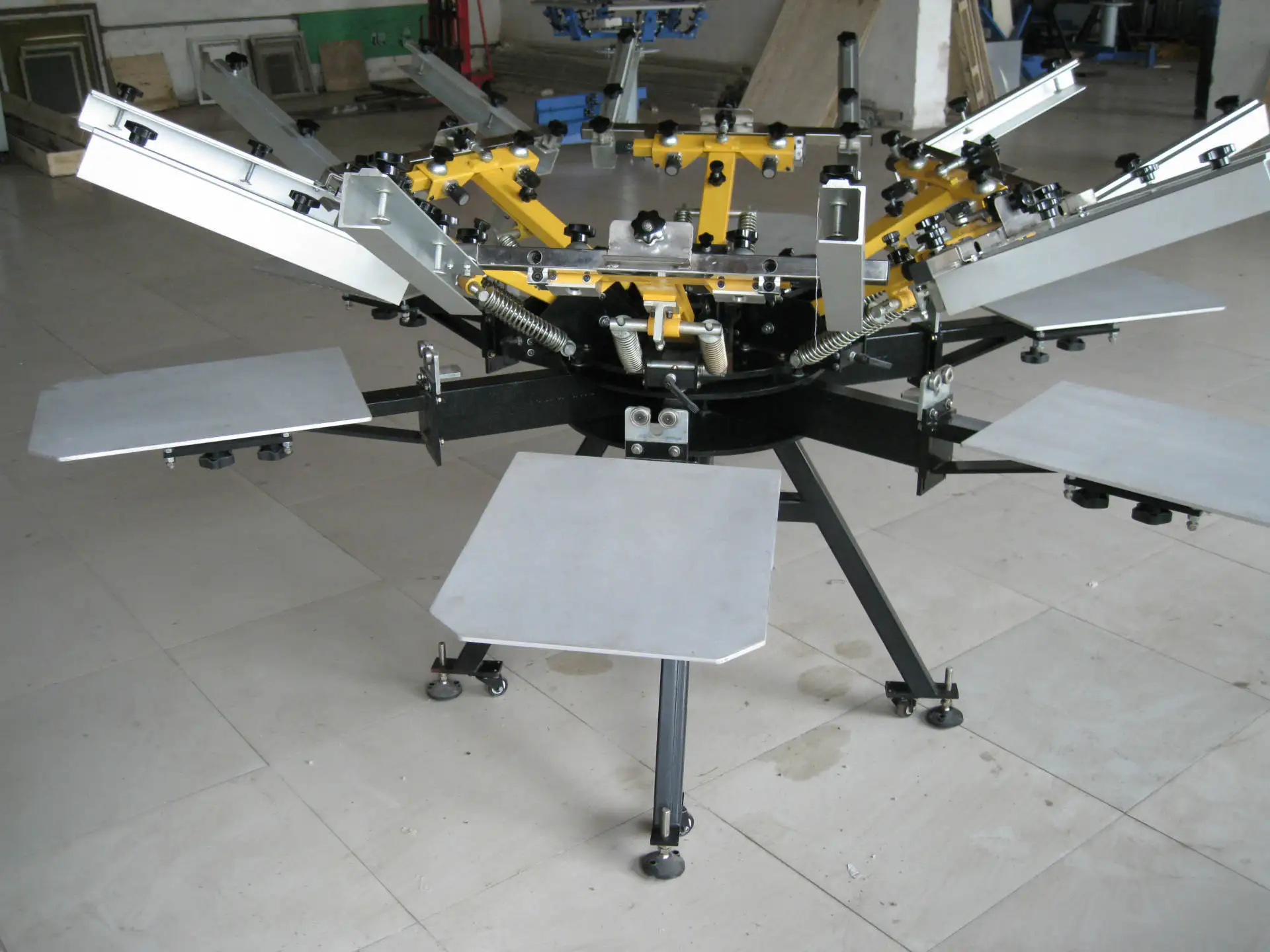 Hot selling rotary 6 colour T shirt carousel Silk screen printing machine mesin sablon impresora