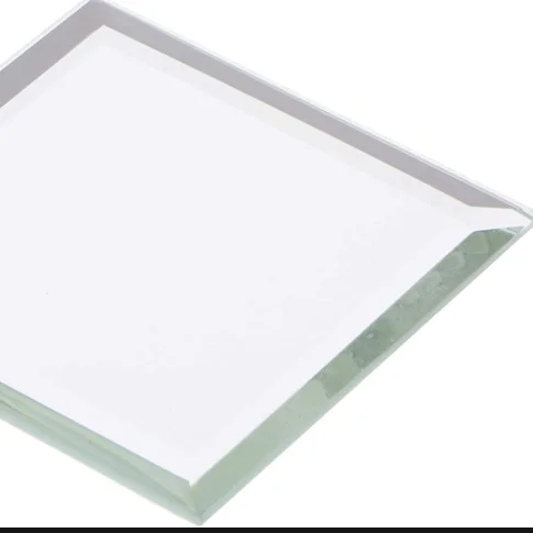 
Custom tempered beveled glass pieces 