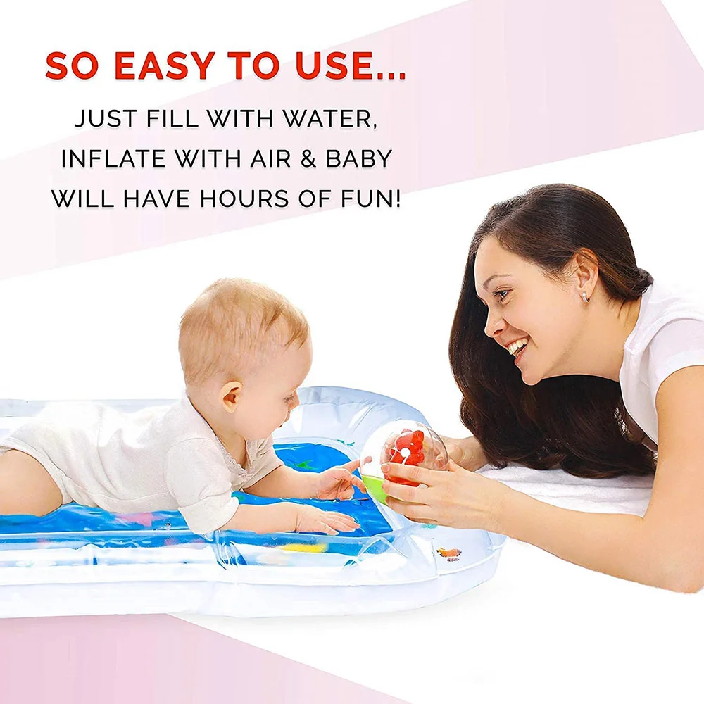 Fun Colorful Tummy Time Water Mat Inflatable Baby Water Play Mat For Children And Infants