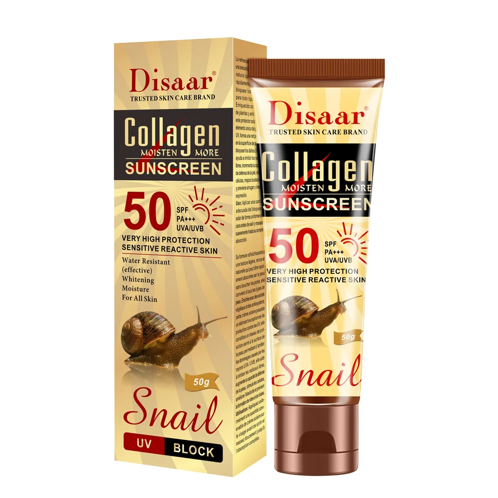 
Disaar collagen and snail sunblock SPF 50 easy to carry organic sunscreen cream for all skin 