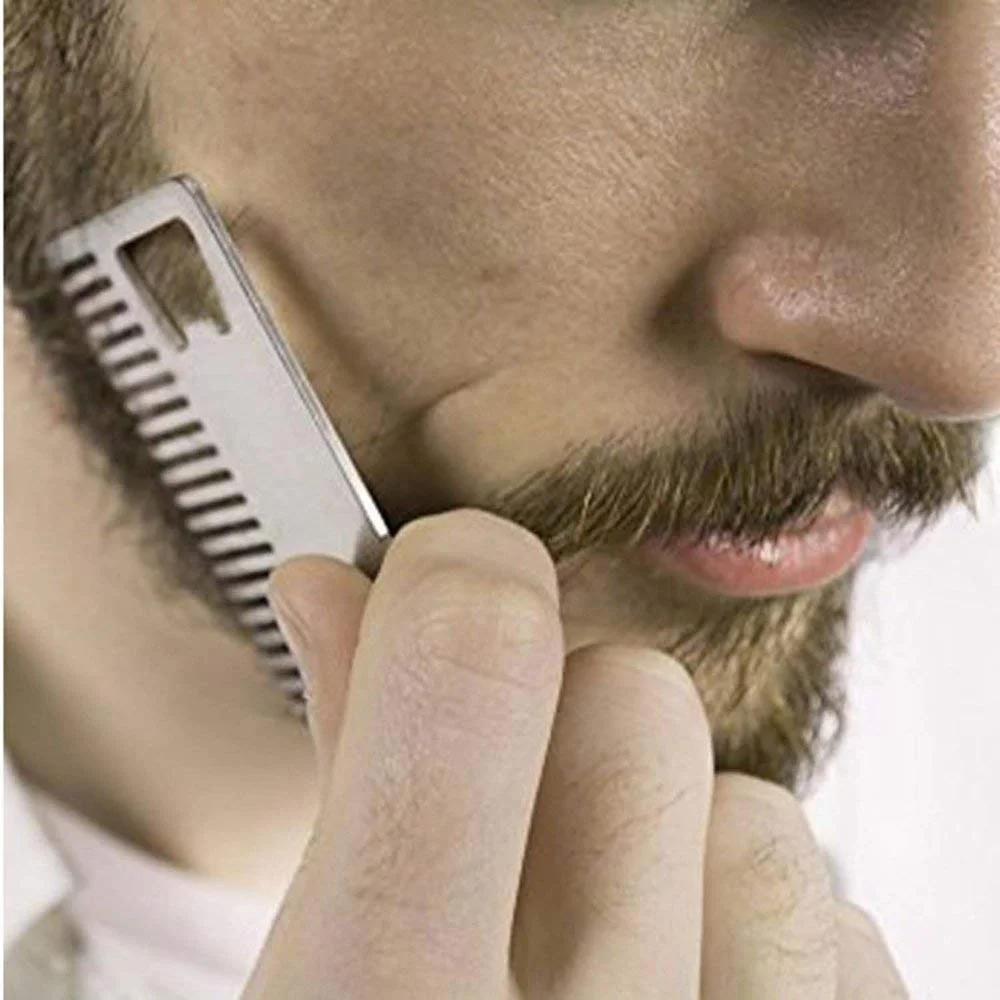 Personalized Powder Coated Man Beard Comb Bottle Opener