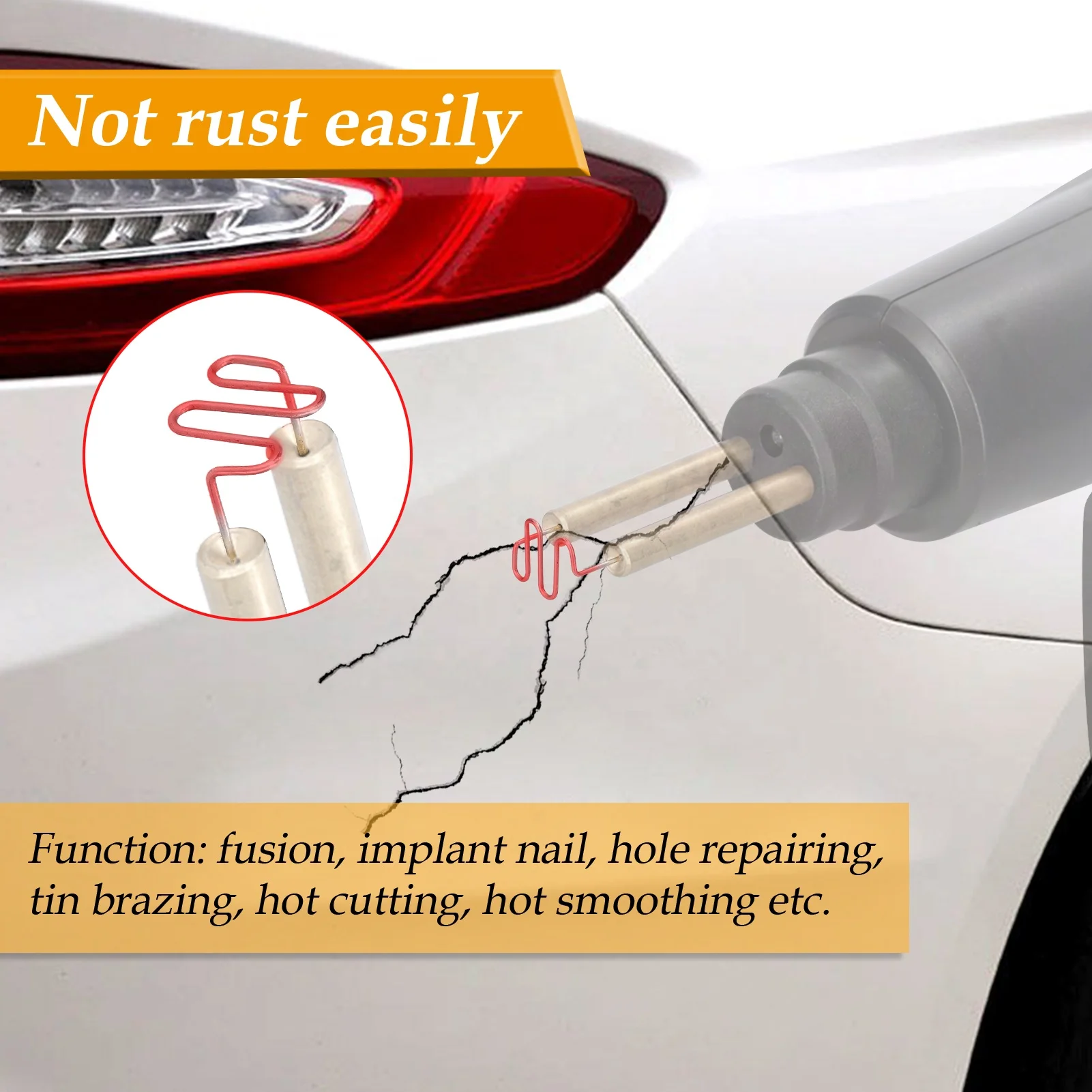 1200pcs Car Bumpers PVC Appearance Mending Repairing Plastic Welding Machine Wire Welders Studs Repairing Staples