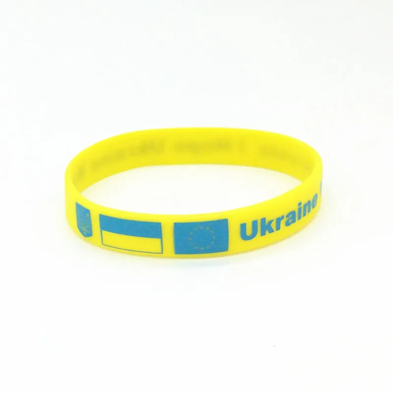 2022 America Russia National Patriotic World Rubber Wristband Gifts Fan Souvenirs Unisex Silicone Band Ukraine Flag Bracelet